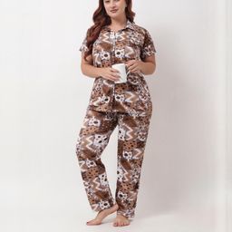SENSLIFE Brown Polyester Nightdress-image-84