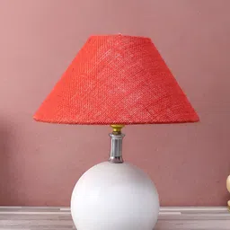 BrightDaisy Red Printed Metal Frusturical Shaped Table Lamp image 3
