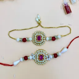 Sangria Unisex Copper Bhaiya Bhabhi Rakhi-43