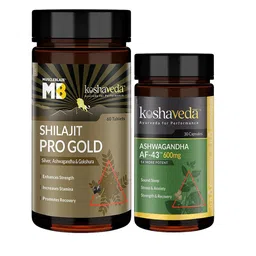 Koshaveda Shilajit Pro Gold Tablets With Ashwangandha AF-43 600mg - 30 Capsules-70