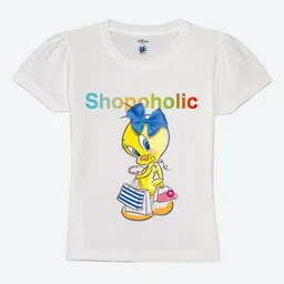 YK Warner Bros Girls Graphic Printed Round Neck Cotton T-shirt-picture-36