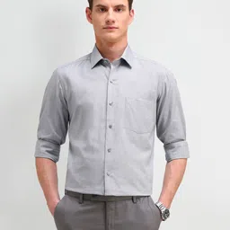 Arrow Men Manhattan Spread Collar Solid Cotton Slim Fit Formal Shirt-picture-35