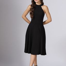 DressBerry Women Halter Neck Fit and Flare Dress-image-22