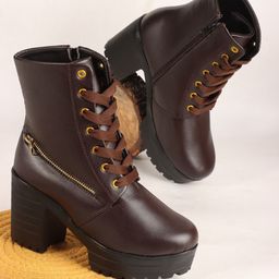 STRASSE PARIS Women Ankle Length Block HeeledBoots-picture-6
