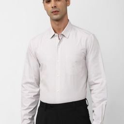 Peter England Men Spread Collar Solid Cotton Slim Fit Formal Shirt-image-34