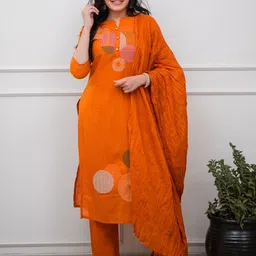 KALINI Women Embroidered Kurta with Trousers & With Dupatta-picture-1
