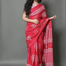 JALTHER Ethnic Motifs Pure Cotton Block Print Saree-44
