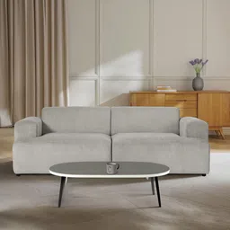 nestroots ComfortHaven Grey Corduroy 2 Seater Sofa-0