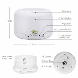 Allin Exporters Aroma Diffuser & Ultrasonic Humidifier With Changing LED Lights - Blue image 2