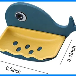 Fish Shape Cute Adhesive Waterproof Wall Mounted Soap Dish(PACK OF 1)-image-79
