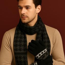 LOOM LEGACY Men Patterned Acrylic Winter Gloves-picture-14