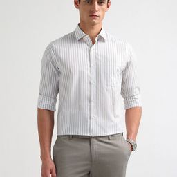 Arrow Men Vertical Striped Spread Collar Cotton Formal Shirt-picture-17