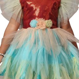BAESD Flutter Sleeve Net Fit & Flare Dress image 2