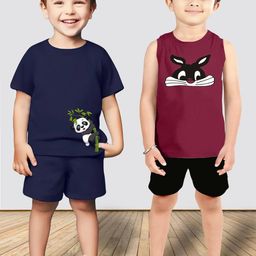 MGRS Boys Pure Cotton Printed T-shirt & Shorts-picture-13