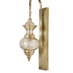 Fos Lighting Sun-Kissed Diamonds Dance Gold-Toned Abstract Shaped Textured Glass Wall Lamp-image-31