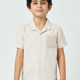 Ed-a-Mamma Boys Premium Fit Solid Cuban Collar Cotton Casual Shirt-picture-48