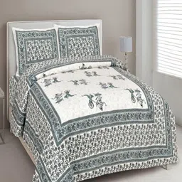 Myntra Elegant Homes Grey Printed Pure Cotton 180 TC King Bedsheet Set 2.74 m x 2.54 m-image-47