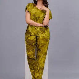 Bachuu Tie & Dye Printed Top With Trouser Co-Ords-picture-1