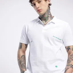 glitchez Cool Touch Minimal Typography Printed Polo Collar T-shirt-image-32