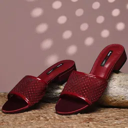 Bata Women Textured Party Mules with Embroidered Flats-image-40