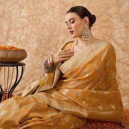Sangria Woven Design Saree With Blouse Piece-image-43