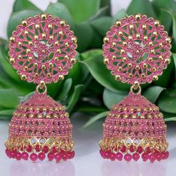 Nilu's Collection Set Of 2 Oxidised Beaded Dome Shaped Jhumkas-4