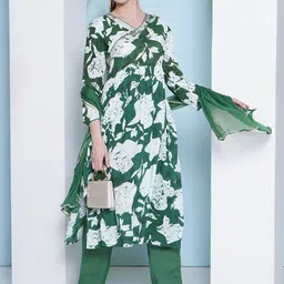 LABEL KASHI Women Floral Printed Kurta with Trousers & Dupatta-picture-47