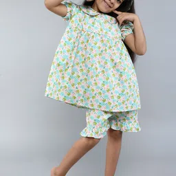 Little Clothings Printed shirt withhalf sleeve paired with a Printed Shorts set-picture-17