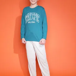 Lil Tomatoes Boys Typography Printed Night suit-image-49