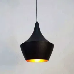 LITEHUB BLACK METAL DHOLAK HANGING ,CEILING PENDANT LIGHT INNDUSTRIAL RETRO COUNTRY STYLE LED BULB DINNING IN HALL ,RESTAURANT,CAFE ,WAR USE ( WITHOUT BULB ) CEILING PENDANT LIGHT Pendants Ceiling Lamp-image-60