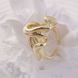 SOHI Gold Plated Adjustable Surrealism Statement Finger Ring-image-30