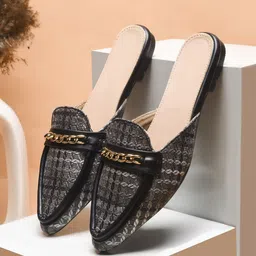 Try Me Women Ethnic Mules with Bows Flats-92