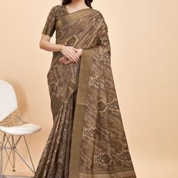 HERE&NOW Floral Zari Silk Blend Saree-picture-9