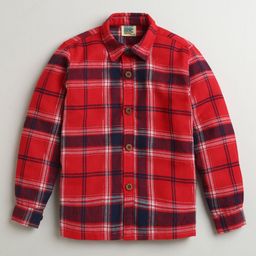 ZIP ZAP ZOOP Boys Spread Collar Tartan Checked Cotton Casual Shirt-9