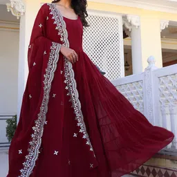 KALINI Women Layered Kurta with Trousers & With Dupatta-picture-11