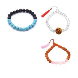 Divine souvenirs Unisex Set Of 3 Artificial Beaded Elasticated Bracelets image 1
