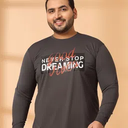 plusS Men Plus Size Typography Printed Cotton Sweatshirt-picture-4