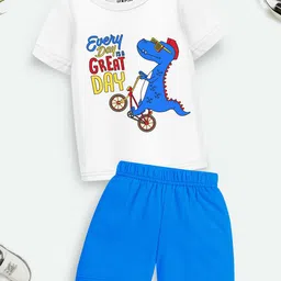 YK X Trampoline Kids Printed T-shirt with Shorts-image-52