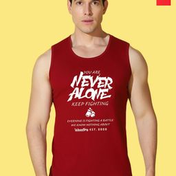 WOOSTRO Pack Of 2 Printed Combed Cotton Gym Vests VWS26(ALONE RED)(ALONE MAROON)-image-41