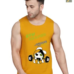 SLOWLORIS Pack Of 2 Typography Printed Scoop Neck Gym Vests-picture-1