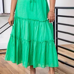 JC Mode A-Line Tiered Midi Skirt-image-38