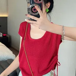 KPOP Women Scoop Neck Short Sleeves Top-picture-33