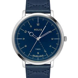 Helix Men Brass Dial & Leather Textured Straps Analogue Watch TW056HG02-image-6