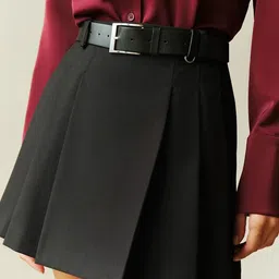 LULU & SKY Pleated A-Line Mini Skirt-image-85
