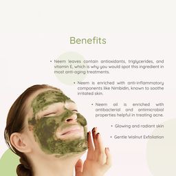 Herbal Mitra Neem - Walnut Scrub With Walnut Shell - 100 g image 4