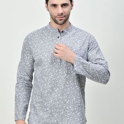 BAESD Men Thread Work Floral Kurta-image-38