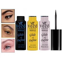 VOZO Set Of 3 Glide & Define Infusion Essential Liquid Eyeliner-5 ml Each-Shade- 04-10-11 image 2