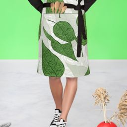 ArtzFolio Green & White Printed Cotton Aprons-image-89