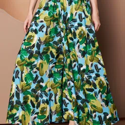 LookShine Women Printed Relaxed Flared Wrinkle Free palazzo pants-picture-17