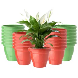 Kuber Industries Set Of 24 Red & Green Planter With Pot-33